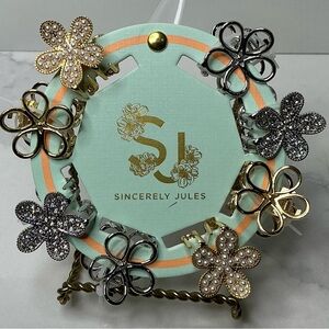 8 pieces HAIR CLAWS of Sincerely Jules Gold and Silver spring blossom mini New